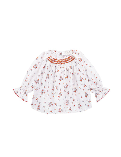 SMOCK ODETTE PEACH BLOUSE